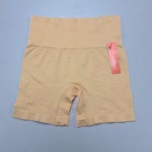 Women's Crossover Waistband Bike Shorts Colsie Orange